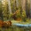 brown deer on green grass field during daytime