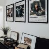 black and white photo frame on white wall