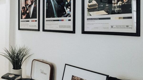 black and white photo frame on white wall