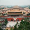 Stunning aerial shot of the Forbidden City in Beijing, showcasing traditional Chinese architecture and cultural heritage.