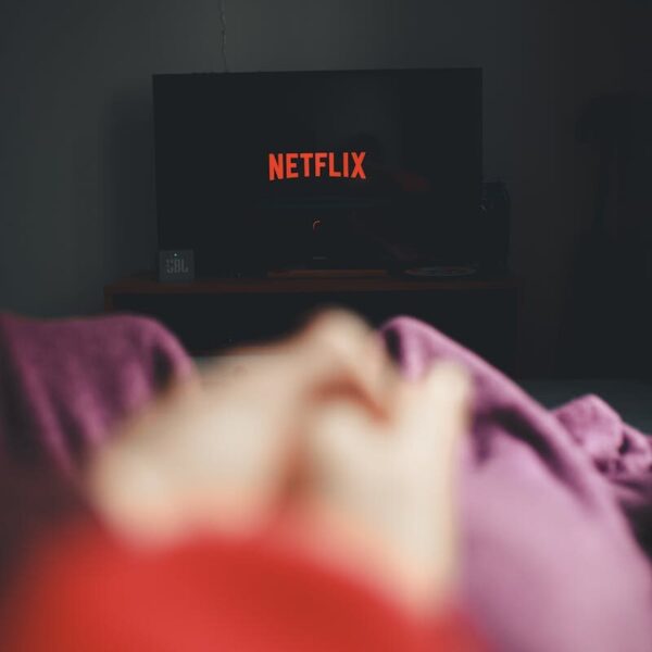 Relaxing indoors with Netflix, showcasing a typical weekend vibe.