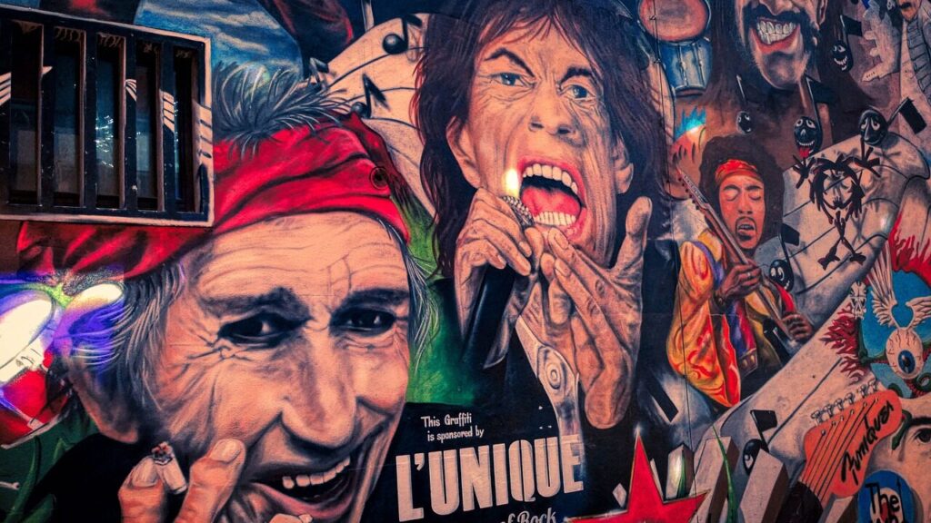 mural, wall, artwork, street art, painted, rolling stones, mick jagger, keith richards, hauswand, music, idols, facade, color, artfully, sprayer, facade paint, spray, creativity, basel, rolling stones, rolling stones, rolling stones, rolling stones, rolling stones