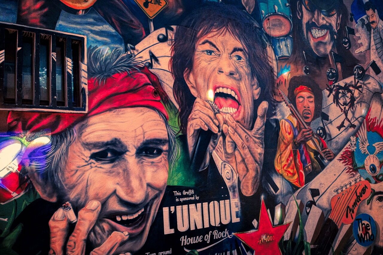mural, wall, artwork, street art, painted, rolling stones, mick jagger, keith richards, hauswand, music, idols, facade, color, artfully, sprayer, facade paint, spray, creativity, basel, rolling stones, rolling stones, rolling stones, rolling stones, rolling stones
