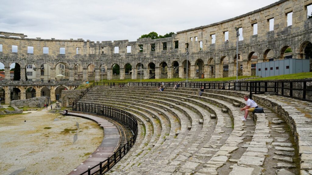Explore the historic Pula Arena, a well-preserved ancient Roman amphitheater in Croatia.