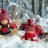 doll figures, characters, wooden figures, fun, cute, snow, winter, cold, sleigh ride, nature, christmas