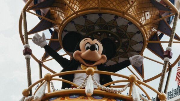 Mickey Mouse balloon parade float at Walt Disney World, Orlando, Florida.